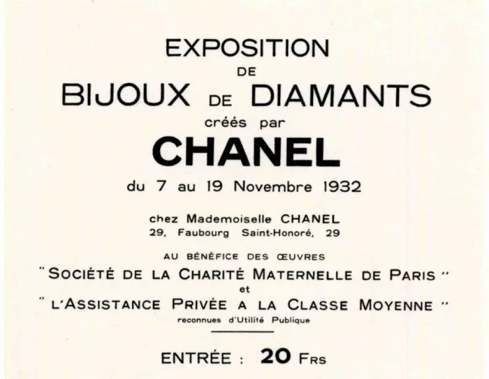 CHANEL Bijoux de diamants 1932 invitation Esprit de Gabrielle espritdegabrielle.com