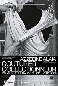 Affiche de l'exposition Azzedine Alaïa, couturier collectionneur Esprit de Gabrielle espritdegabrielle.com